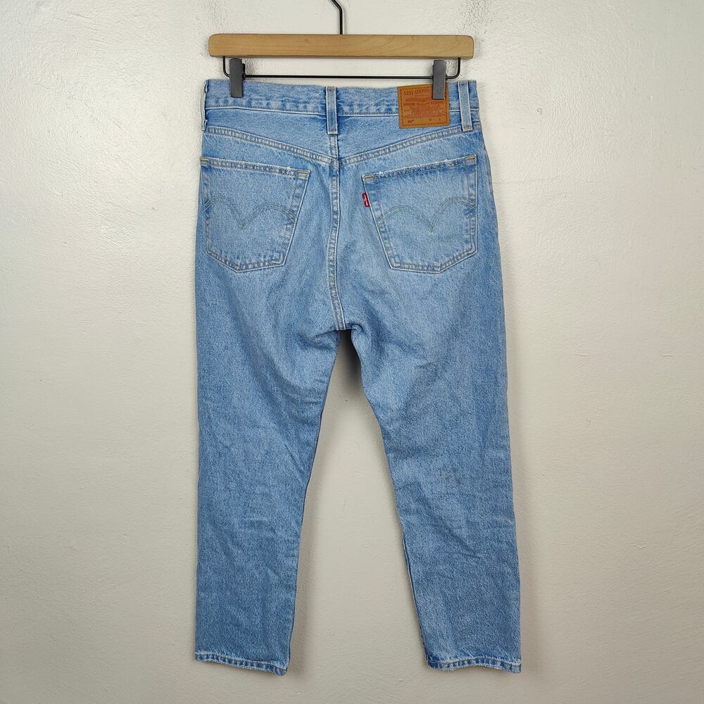 Levis 501‎ Jeans Womens 27 Ojai Ring Straight Leg Button Fly Knee Rips - Picture 5 of 10